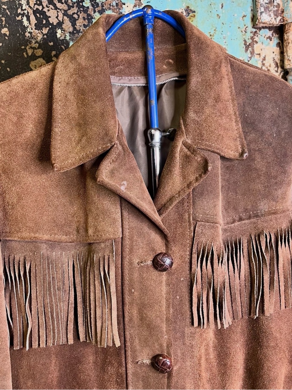 Women's Brown Suede Fringe Leather Jacket - Classic - Picture 3 of 5